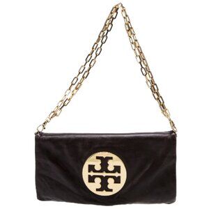 TORY BURCH Soft Leather Shoulder Bag | Dark Brown | Women's  | Removable Strap